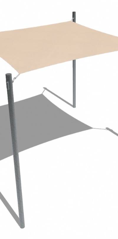 Sonnensegel quadratisch mit Stahlpfosten