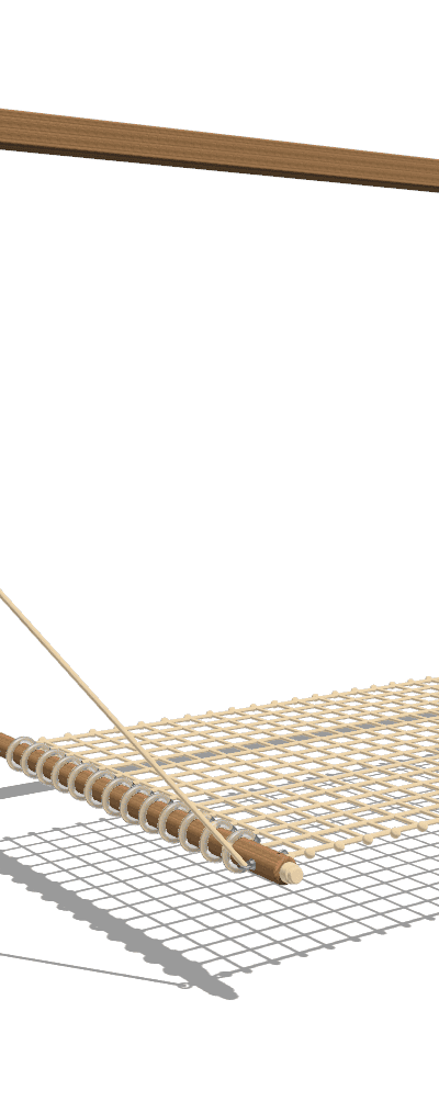 Hängematte mit Kantholzstützen, Seile beige