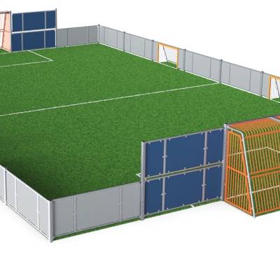 MUGA, 14 x 23 m, Seitenhöhe 1 m, Platten-Design FRE600302