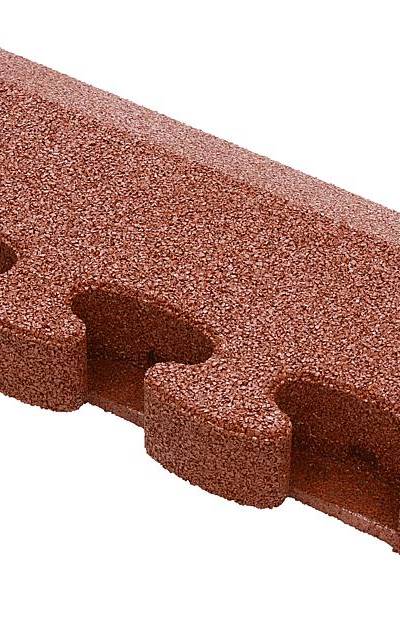 Puzzle Mat 3D Randplatte angeschrägt mit Zwischenelement 80 mm rotbraun