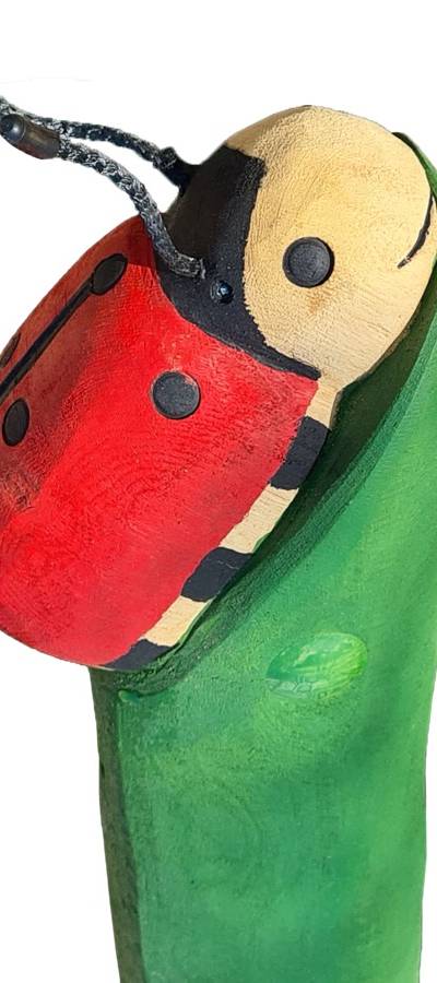 Pfostenkopf/Schnitzfigur Marienkäfer -