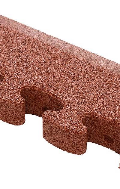 Puzzle Mat 3D Randplatte angeschrägt ohne Zwischenelement 80 mm rotbraun