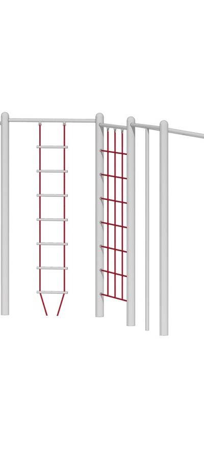 Zick-Zack-Kletterwand 4-teilig mit Hangel