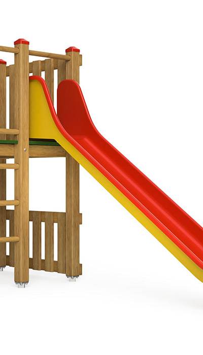 Spielturm-Kombination Eco, Podesthöhe 120 cm, Rutsche
