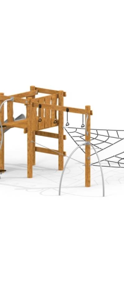 Alv Klettergerüst mit Rutsche und Kletternetz