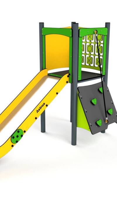 11001 Turm mit Rutsche, Kletterwand und Spielwand