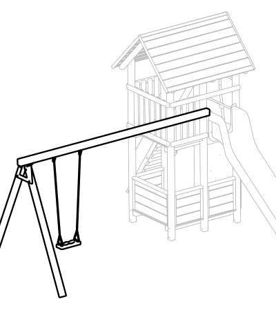 Einfachschaukel für Turm aus Edelkastanie