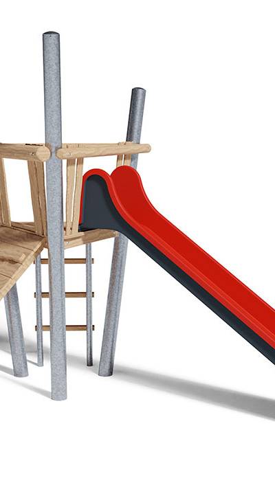 Spielturm-Kombination Stahl/Robinie