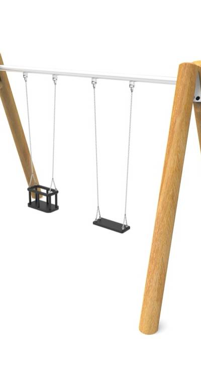 Pendelschaukel doppelt Robinie (gemischte Sitze)