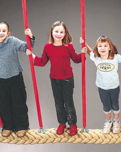 Trio-Schaukel mit Ketten in Edelstahl