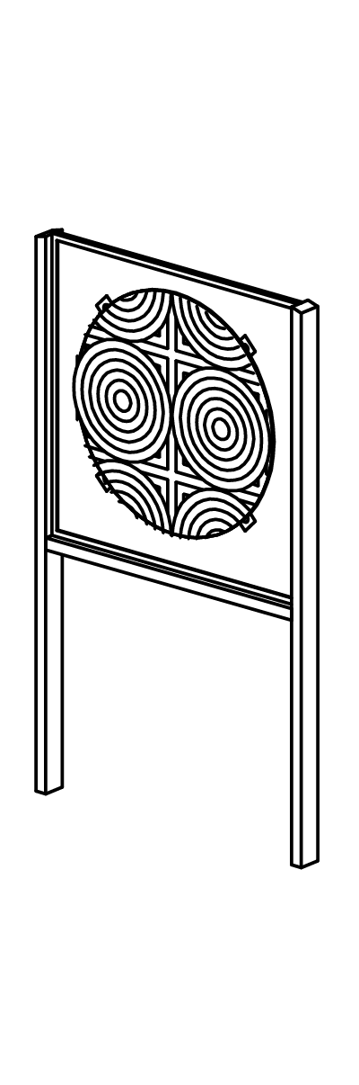 Moirétafel mit Standgestell aus V2A