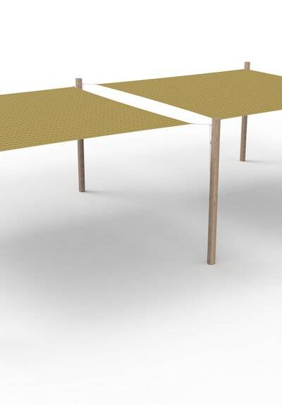 HDPE-Sonnensegel-System 2 Segel (3.6x3.6 m) + 6 Pfosten