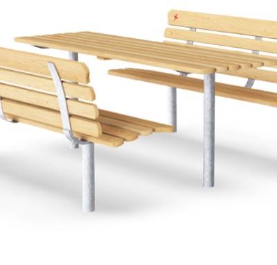 Tisch mit 2 Parkbänken NRO215