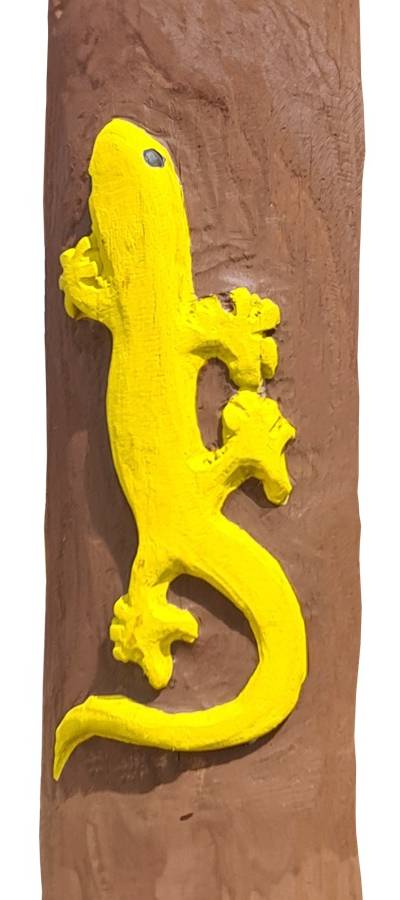 Pfostenmotiv Gecko gelb -