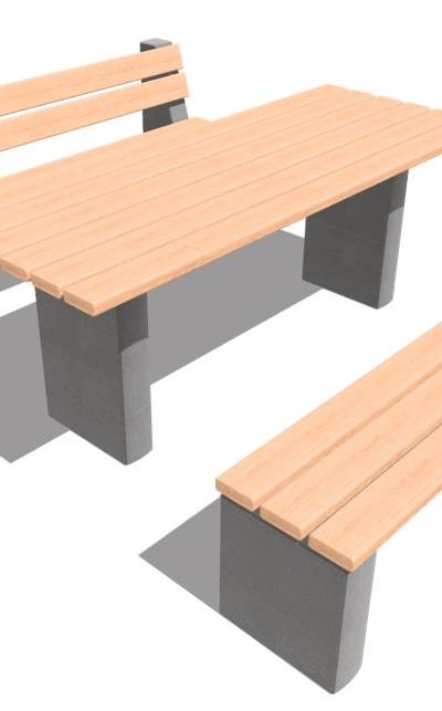 Sitzgruppe Zürich, Betonsockel anthrazit