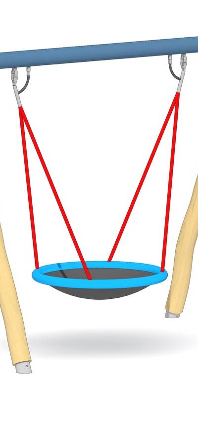 Nestkorbschaukel LH250cm, Querrohr Stahl verzinkt und pulverbeschichtet