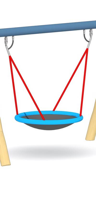 Nestkorbschaukel LH210cm, Querrohr Stahl verzinkt und pulverbeschichtet