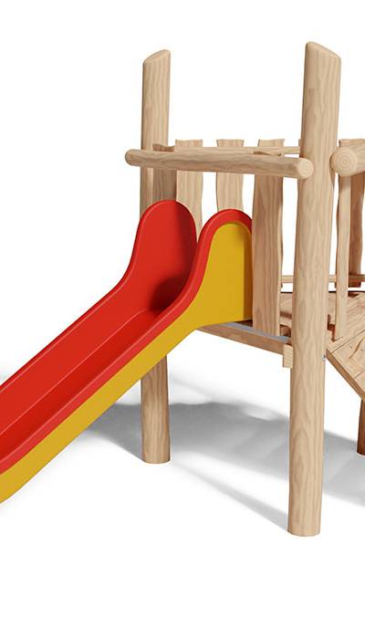 Spielturm-Kombination Robinie, Podesthöhe 90 cm, Rutsche
