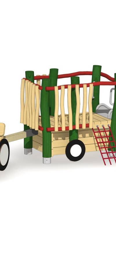 Mini-Traktor mit Anhänger