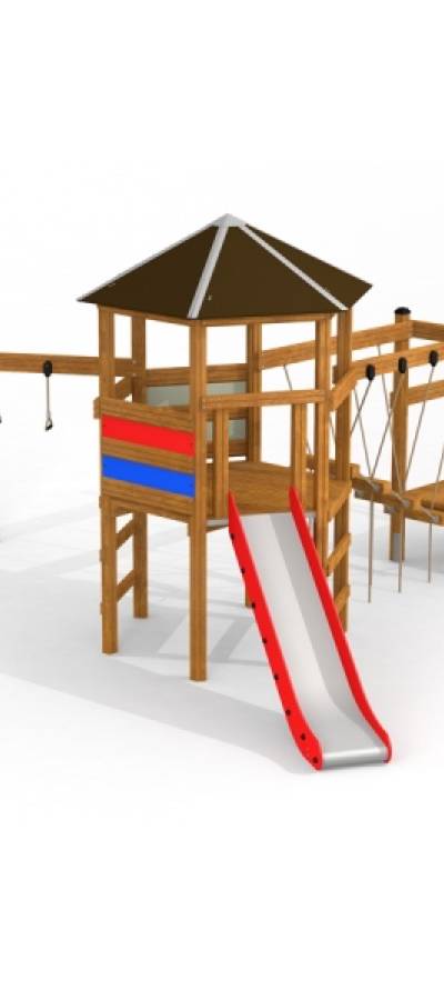 Spielturm mit Klappbrücke