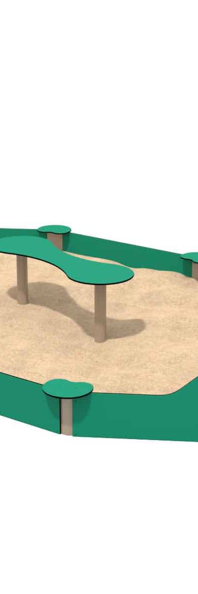 Recycling-Sandkasten für den Spielplatz