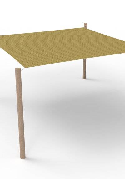 HDPE-Sonnensegel-System 1 Segel (3.6x3.6 m) + 4 Pfosten