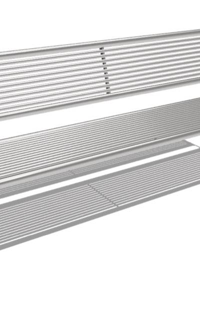 Banc Genève avec dossier, en acier inox