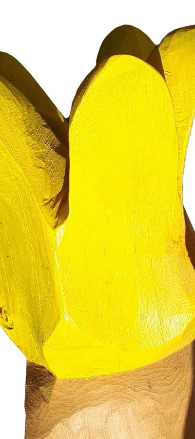 Pfostenkopf/Schnitzfigur Tulpe gelb -
