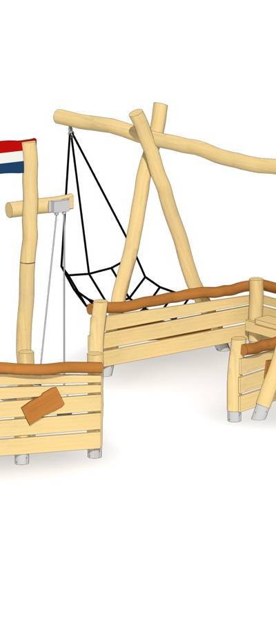 Sandkasten-Schiff Arnheim mit Lümmelnetzen