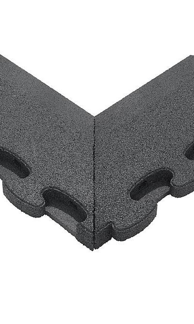 Puzzle Mat 3D Eckplatte neg. angeschrägt m. Zwischenelement 45 mm grau