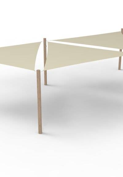 PE-Sonnensegel-System 3 Segel (4x4x4 m) + 5 Pfosten