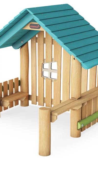 Spielhütte mit Seite, Giebel & Tresen NRO414