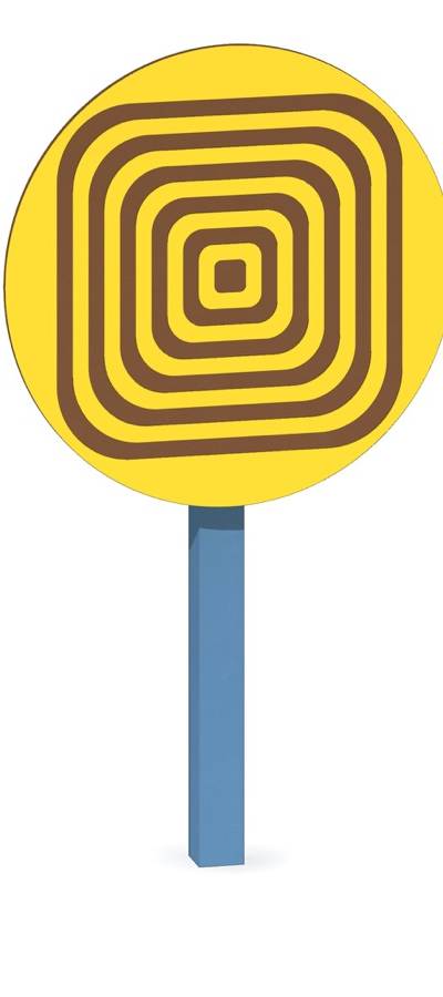 Drehspiel HPL Ø100cm, Würfel, mit 1 Pfosten