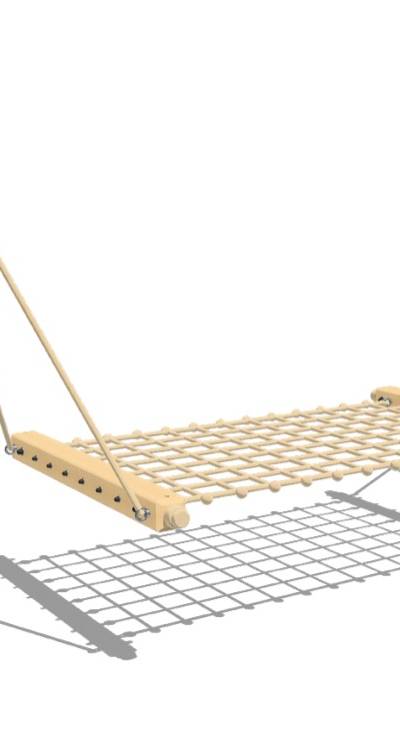 Hängematte Junior mit Stahlstützen, Seile farbig