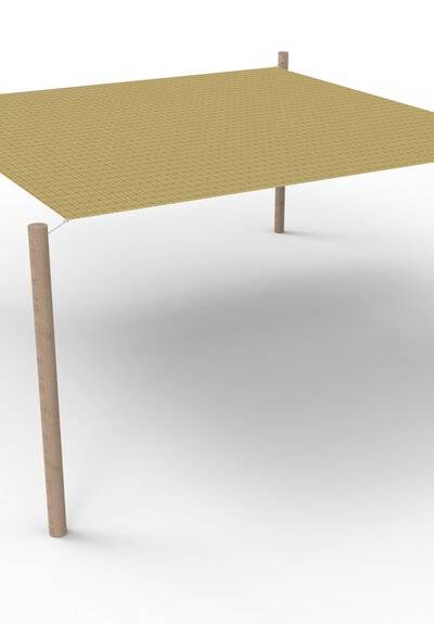 HDPE-Sonnensegel-System 1 Segel (4.2x4.2 m) + 4 Pfosten