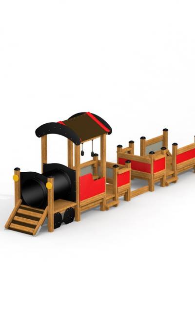 Lokomotive Spielhaus mit Waggon