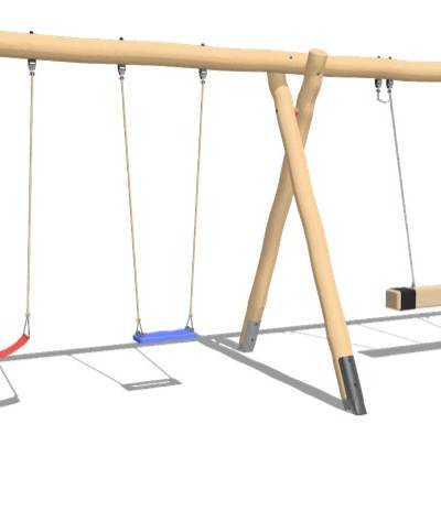 Partner-Schaukel mit Doppelschaukel aus Edelkastanie