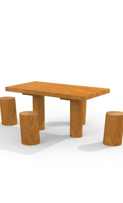 Tisch mit 4 Hocker Robinie