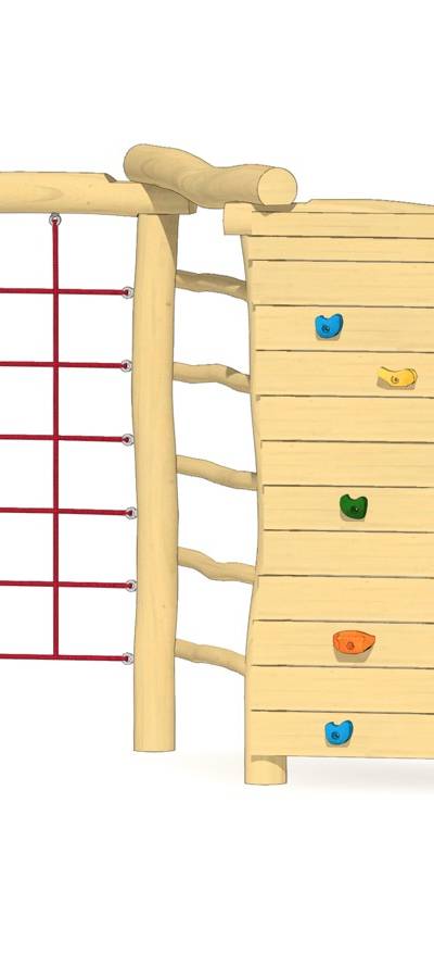 Zick-Zack-Kletterwand 3-teilig