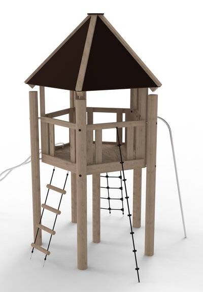 Kletterturm System 5 mit Boden und Dach
