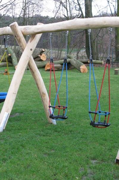 Schaukel-Nestkorb-Kombi 2-fach LH210cm, 2 Kleinkind-Schaukelsitze