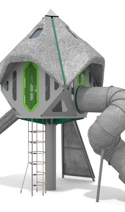 Recycling-Turm mit Rutsche für Spielplatz