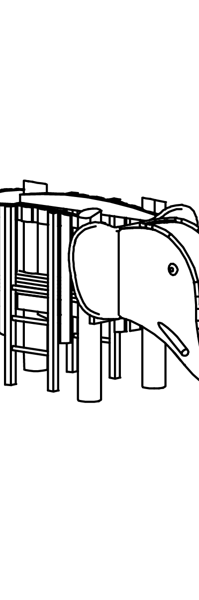 Kleiner Elefant mit Rüsselrutsche