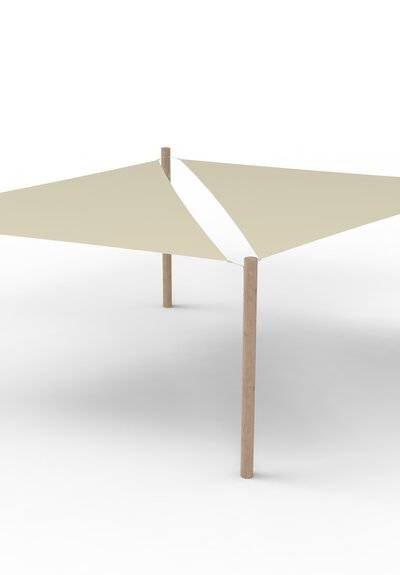 PE-Sonnensegel-System 2 Segel (4x4x4 m) + 4 Pfosten