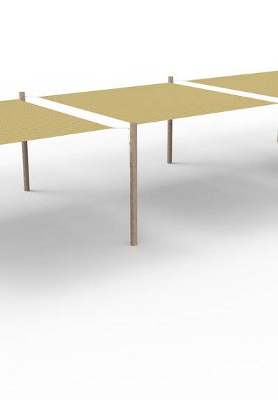 HDPE-Sonnensegel-System 3 Segel (3.6x3.6 m) + 8 Pfosten