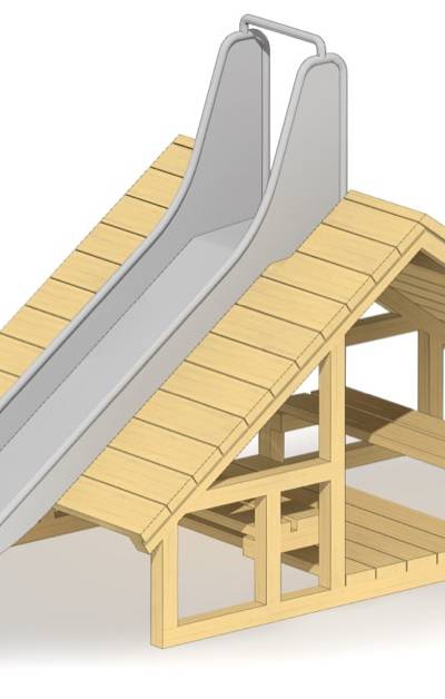 Kletterhaus mit Rutsche