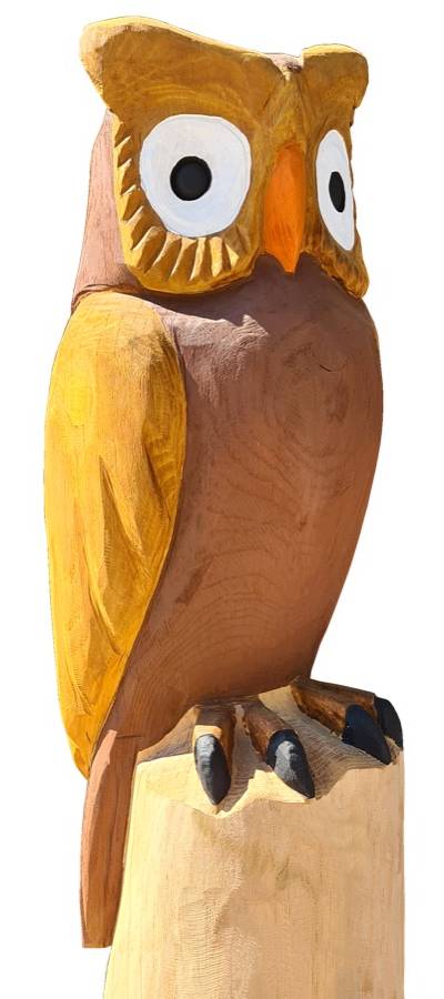 Pfostenkopf/Schnitzfigur Eule -