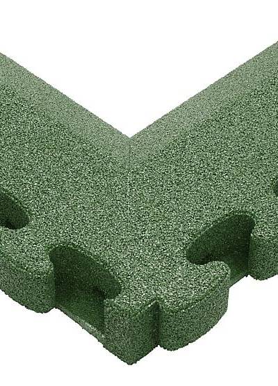 Puzzle Mat 3D Eckplatte neg. angeschrägt m. Zwischenelement 80 mm grün