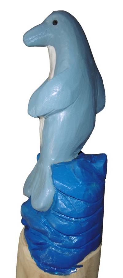 Pfostenkopf/Schnitzfigur Delphin 2 -