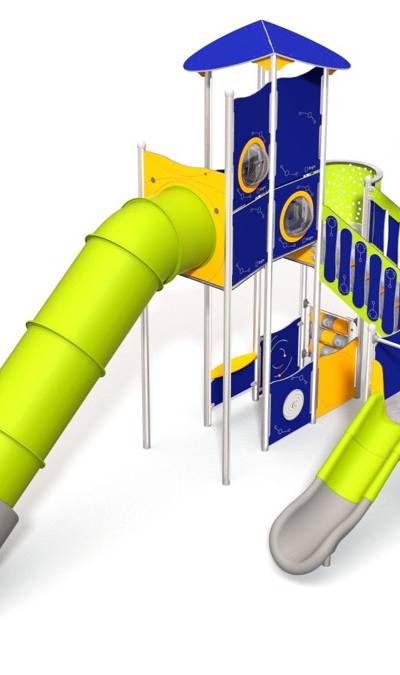 Türmerset mit Rutsche und Brücke für Spielplatz
